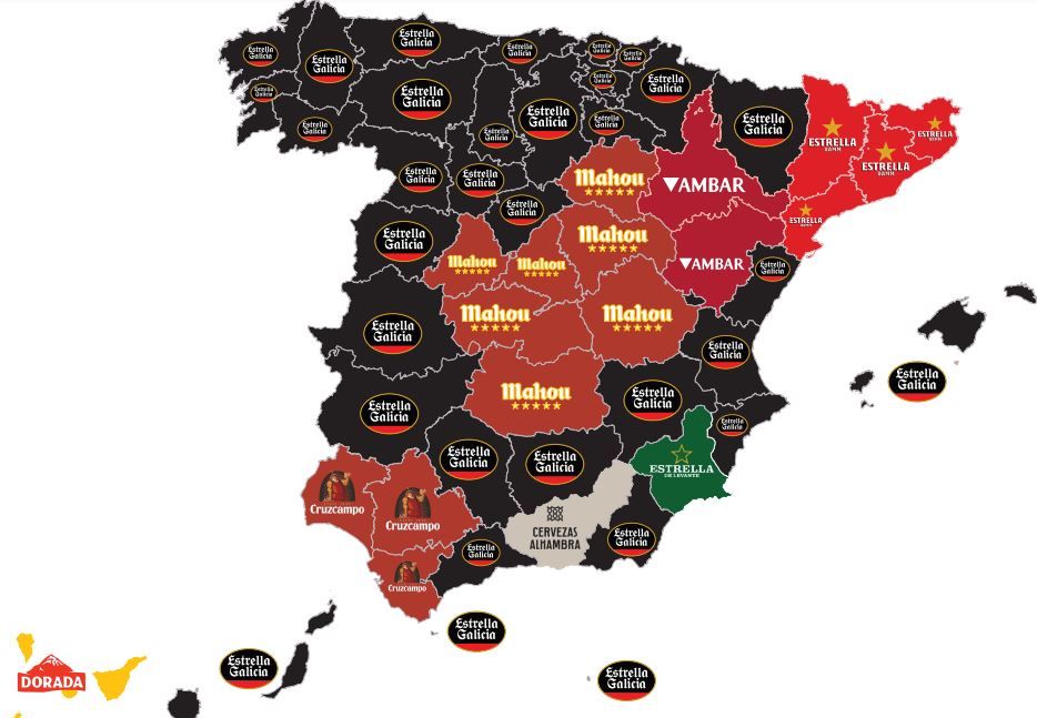 Laut einer Umfrage sind das die beliebtesten Biere in den jeweiligen Regionen von Spanien
