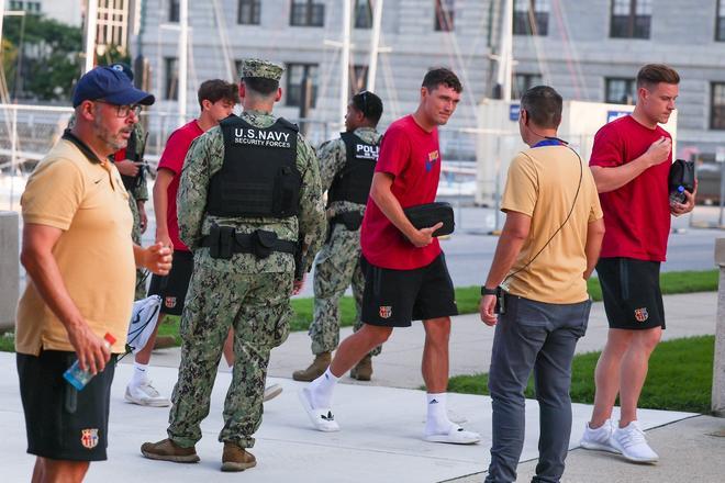 Así ha sido el entrenamiento del Barça en la Base Naval de la Marina de Annapolis para preparar el clásico