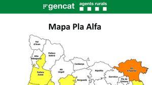 20 municipis de Tarragona i Lleida en perill molt alt d'incendi aquest dimecres
