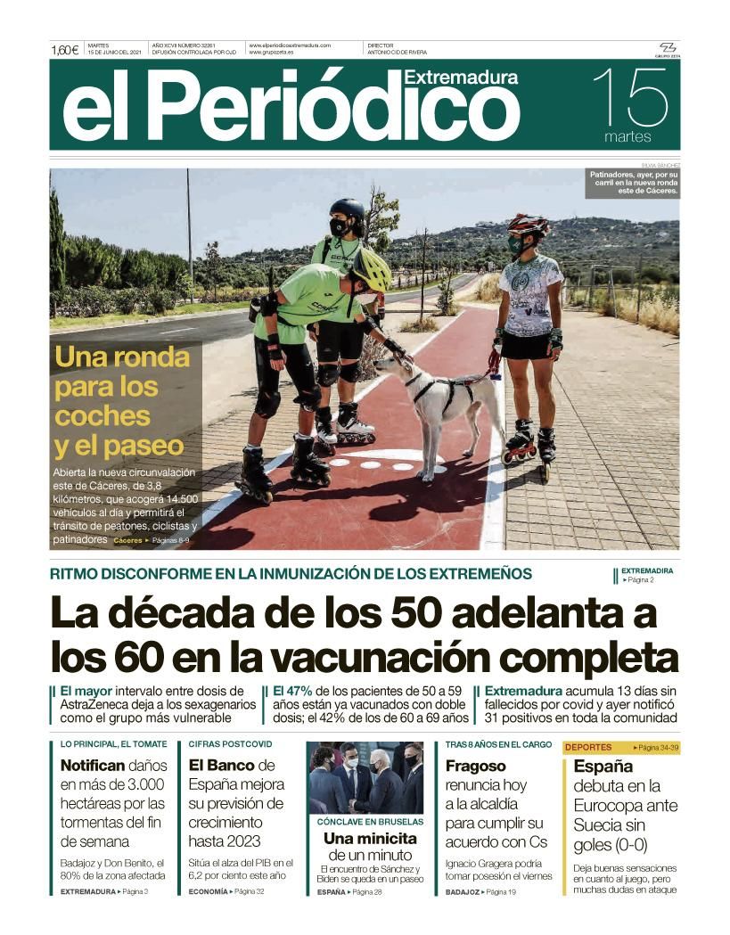 Consulta la portada correspondiente al día 15 de junio del 2021