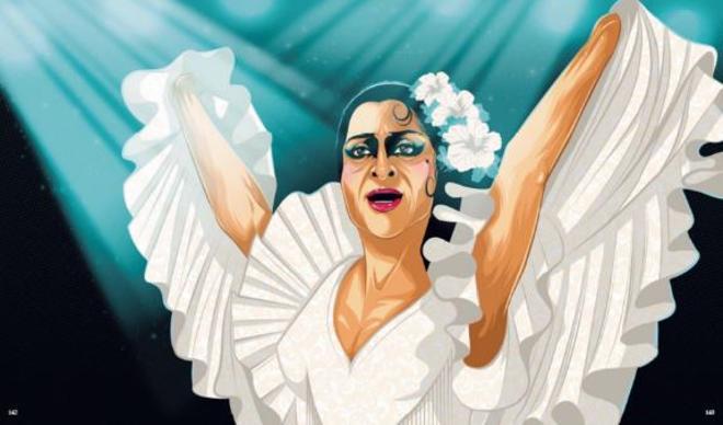 Una de las ilustraciones del libre 'Lola Flores, el arte de vivir', de Sete González
