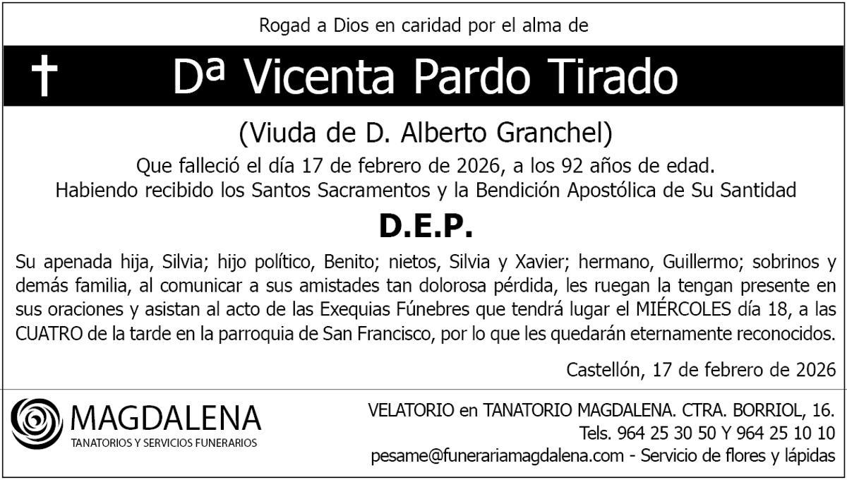 Dª Vicenta Pardo Tirado
