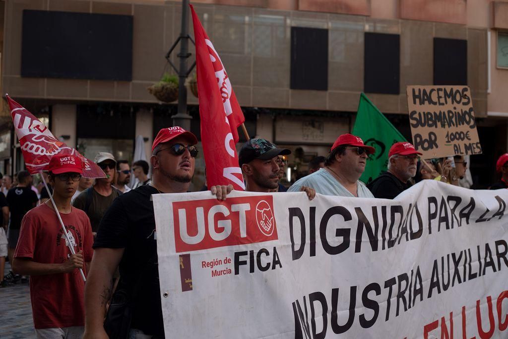 La protesta de las empresas auxiliares de Cartagena, en imágenes