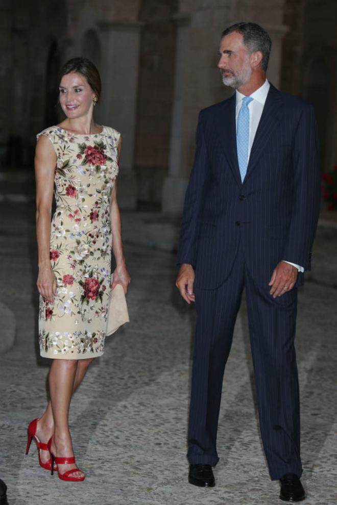 Doña Letizia y Don Felipe en el Palacio Real de La Almudaina en Palma