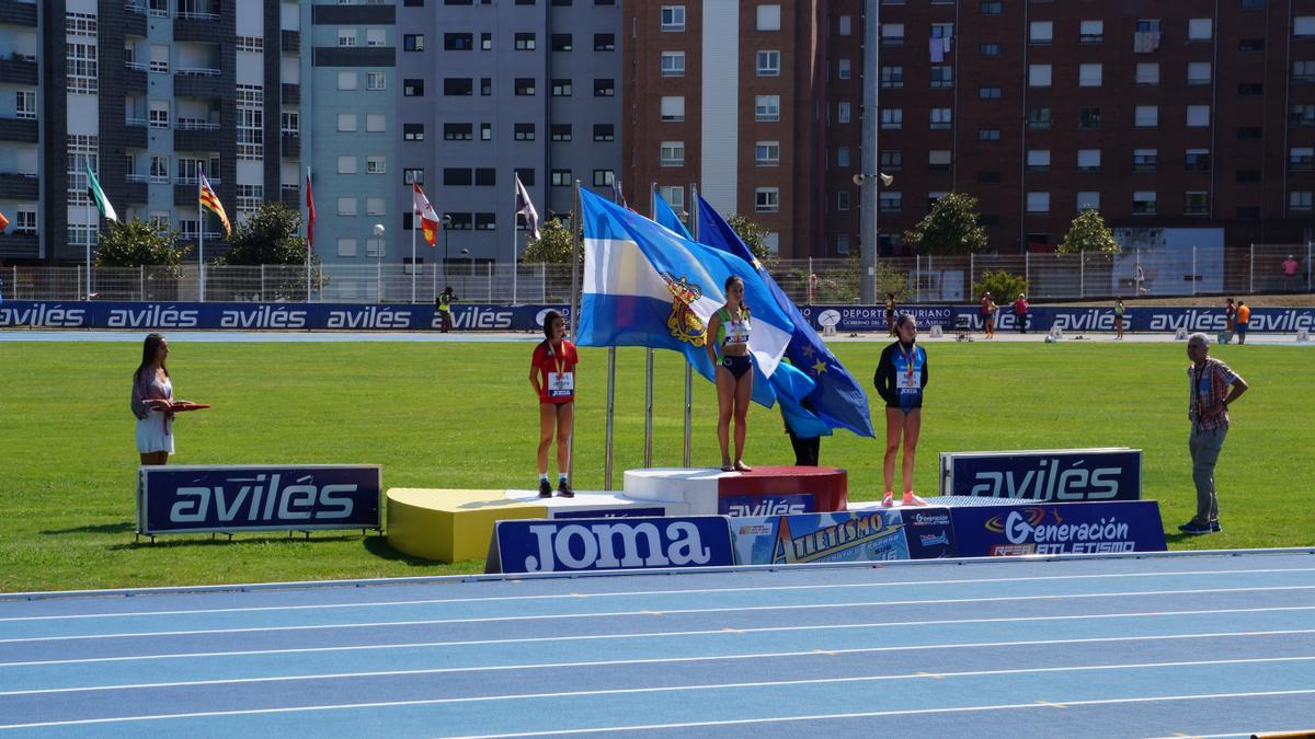 Celia Castro en el primer cajón del podio en Avilés.