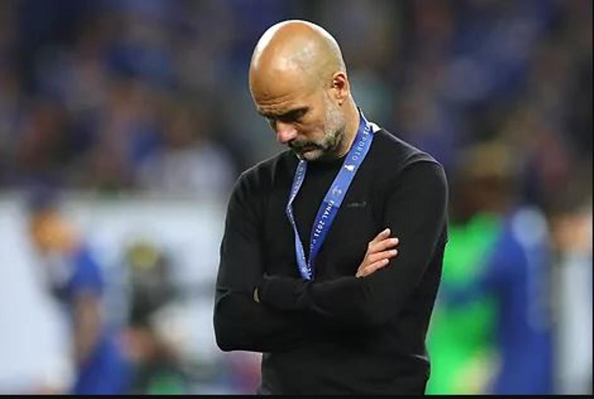 Pep Guardiola tras la derrota en la final de Champions contra el Chelsea (2021)