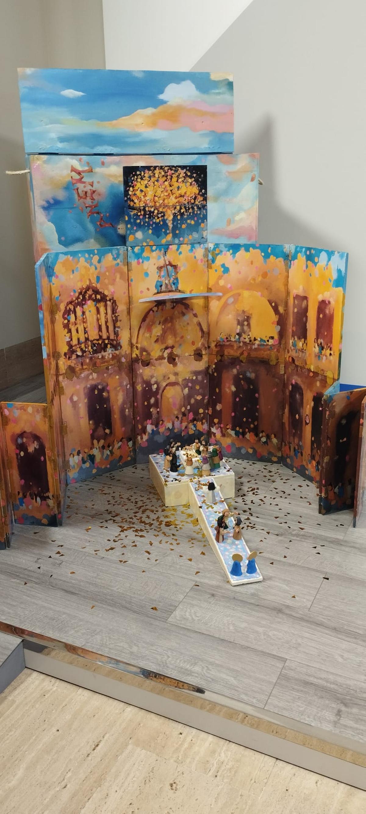 La maqueta que se lleva a los centros educativos de Elche sobre el Misteri