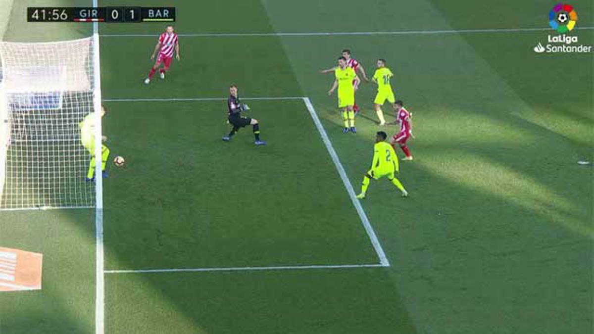 Piqué salvó el empate del Girona bajo palos