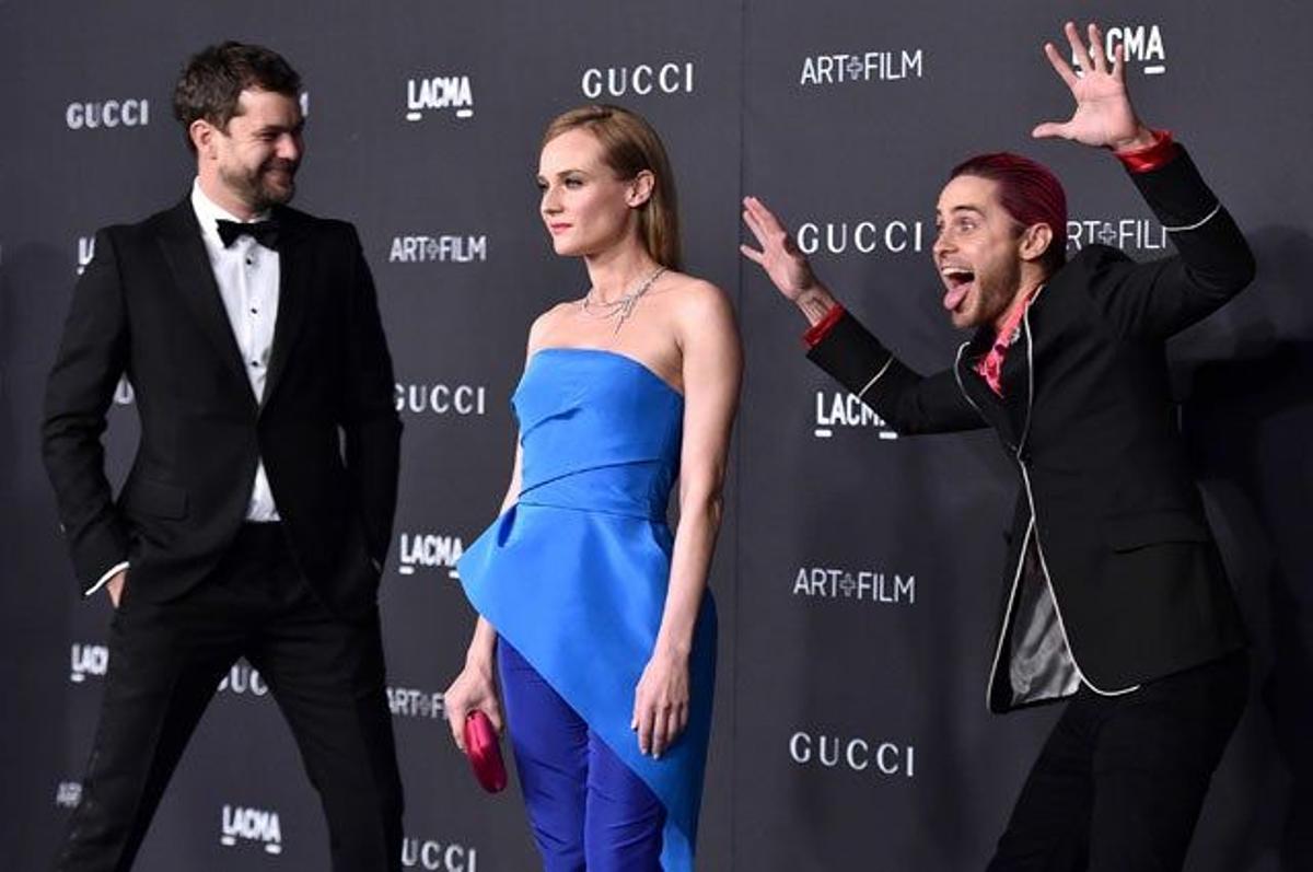 Joshua Jackson, Diane Kruger y Jared Leto, en la gala LACMA 2015 de Los Ángeles.