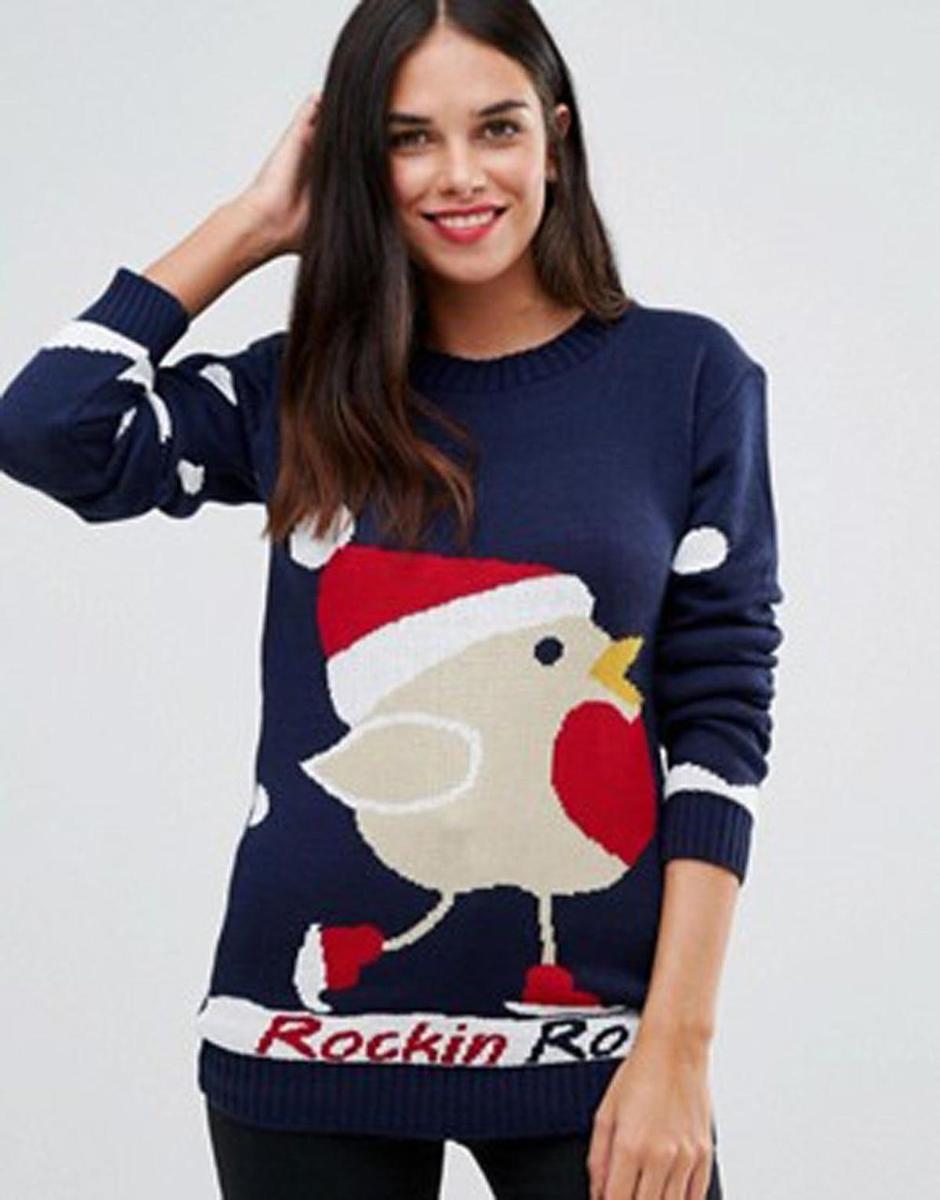 Jersey de Navidad con pajarito en Asos (Precio: 23,99 euros)