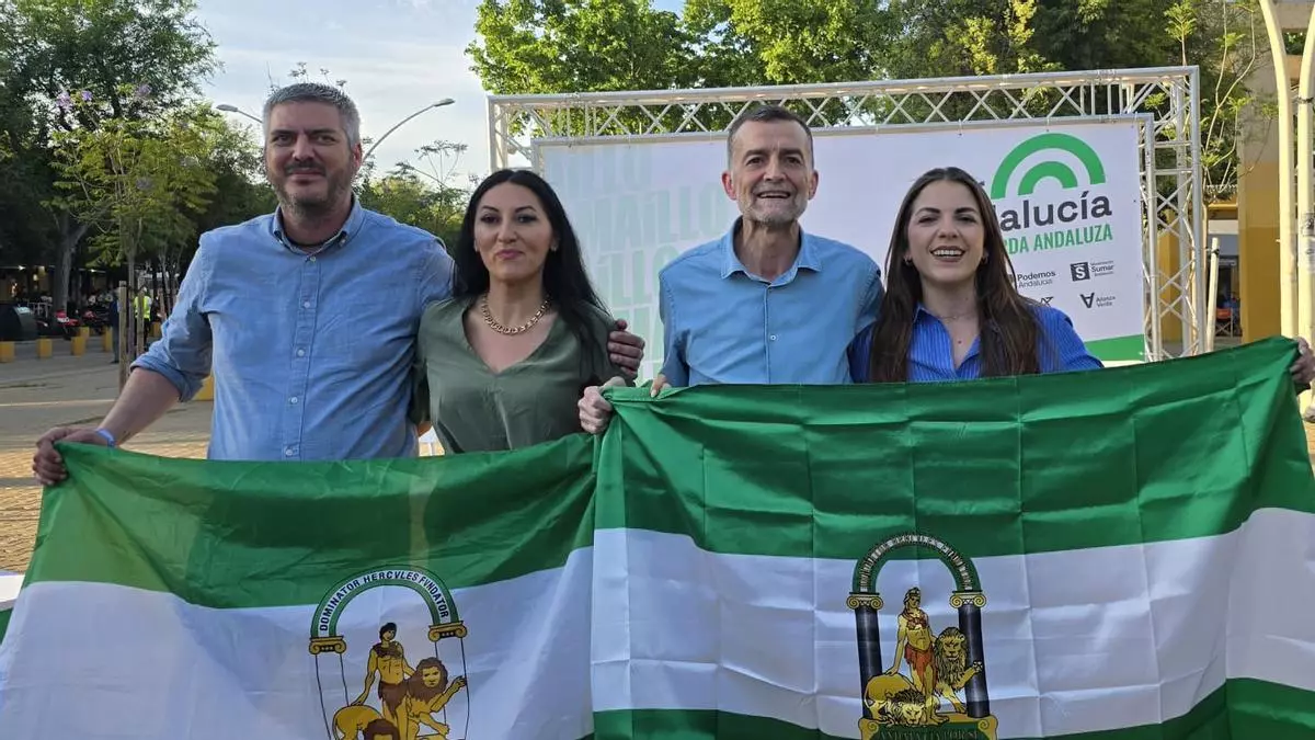 El himno andaluz, arbonaidas y la defensa de lo público: Maíllo arranca su campaña en Sevilla con fe en "dar la sorpresa"