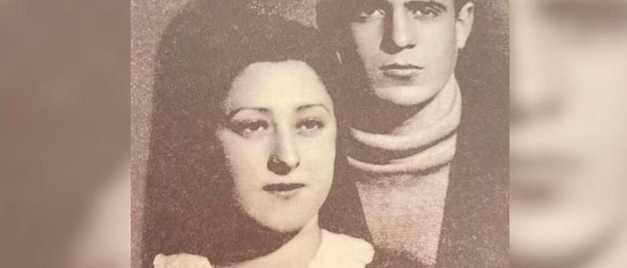 Ángel Lago y Nieves Cuesta, poco después de casarse