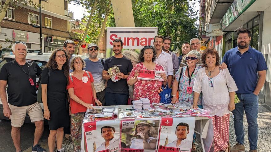 Pueyo (Sumar) pide el voto para poner en Madrid la voz de Aragón &quot;con orgullo, rasmia y que no reble&quot;