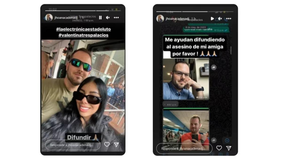 Publicaciones en Instagram sobre el caso