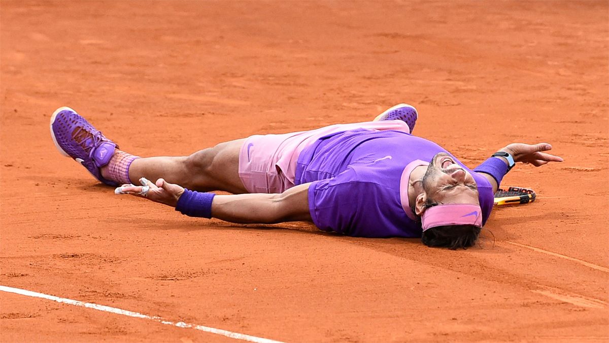 Nadal tras imponerse a Stefanos Tsitsipas en la final del trofeo Barcelona Open Banc Sabadell 2021