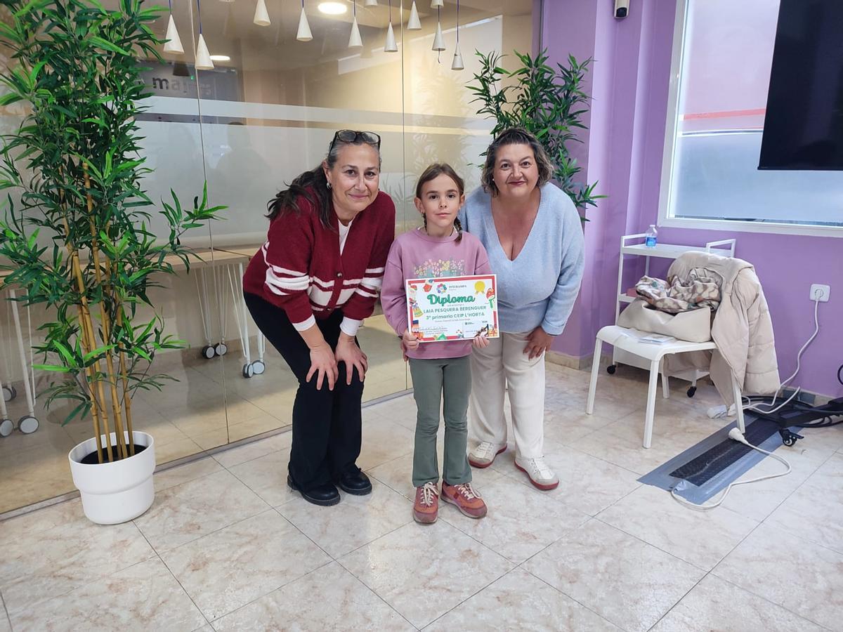 Una de las pequeñas premiadas.