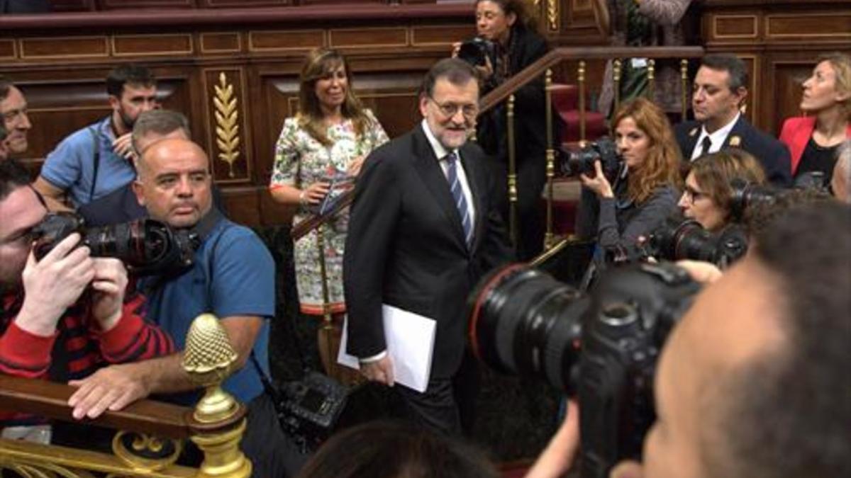 SEGUNDO INTENTO Rajoy volvió a pedir ayer la investidura al Congreso.