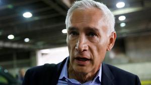 Jorge Ramos  anchor of Spanish-language U S  television network Univision  talks to the media as he prepares to leave the country at the Simon Bolivar international airport  in Caracas  Venezuela February 26  2019  REUTERS Carlos Garcia Rawlins