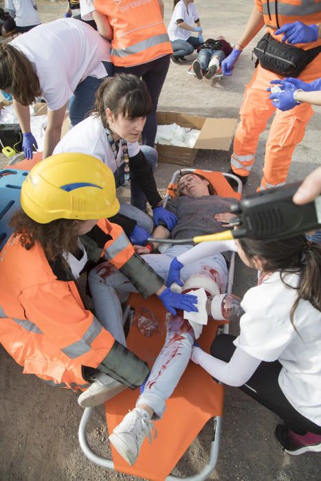 Simulacro de la Escuela de Enfermería de Castelló