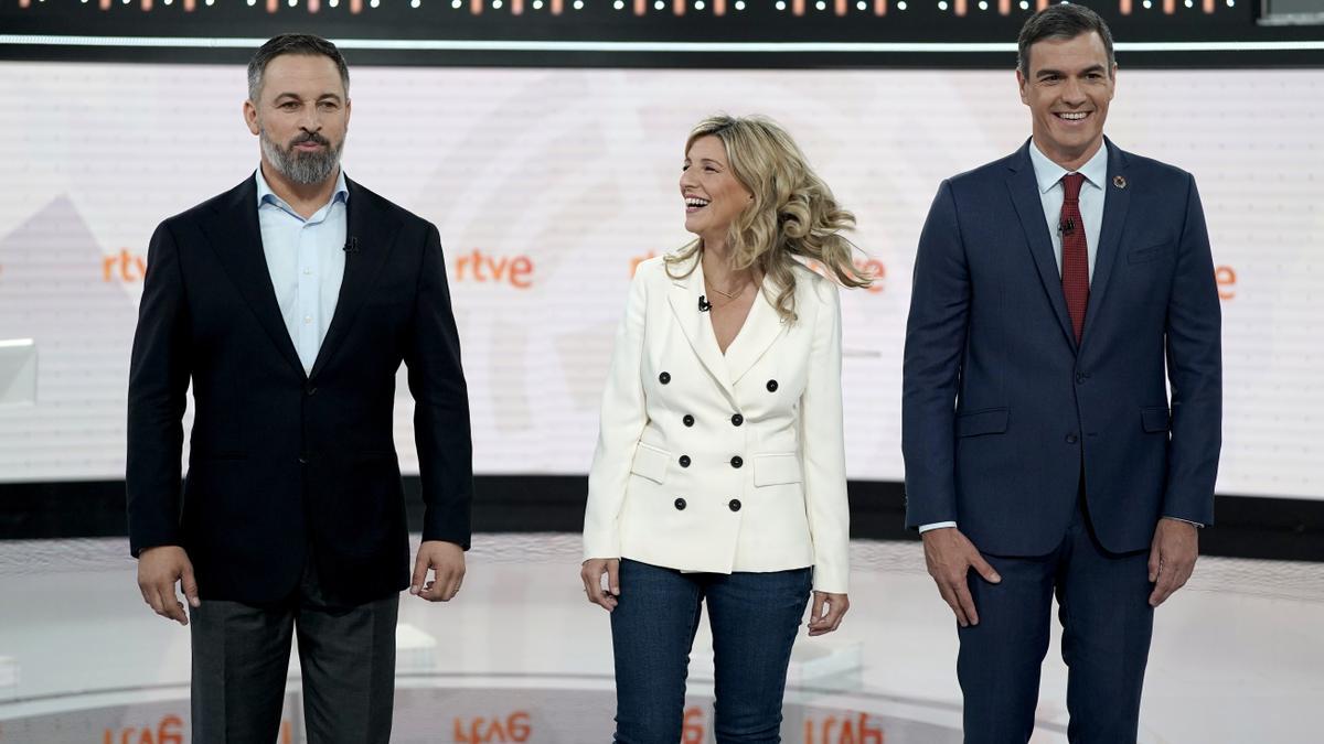 El debate a tres en RTVE, en imágenes