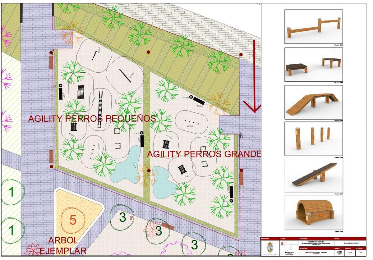 En la zona verde sobre 43.000 también está cotemplada una zona agility para perros grandes y pequeños