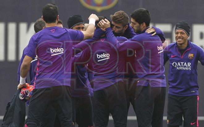 Entreno del FC Barcelona antes del clásico