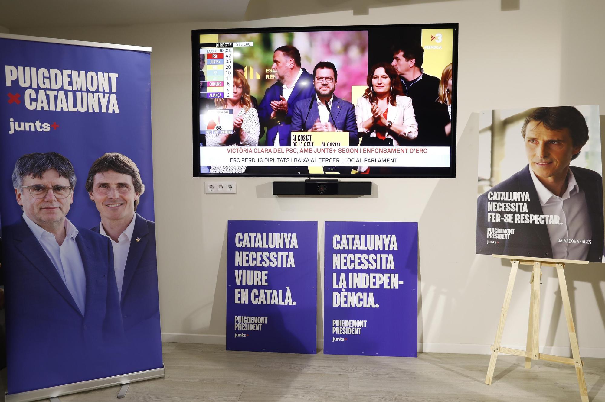 La nit electoral a la seu de Junts