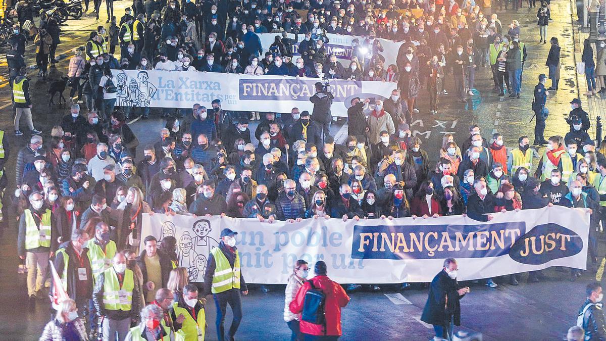 Protesta contra la infrafinanciación, en 2021.