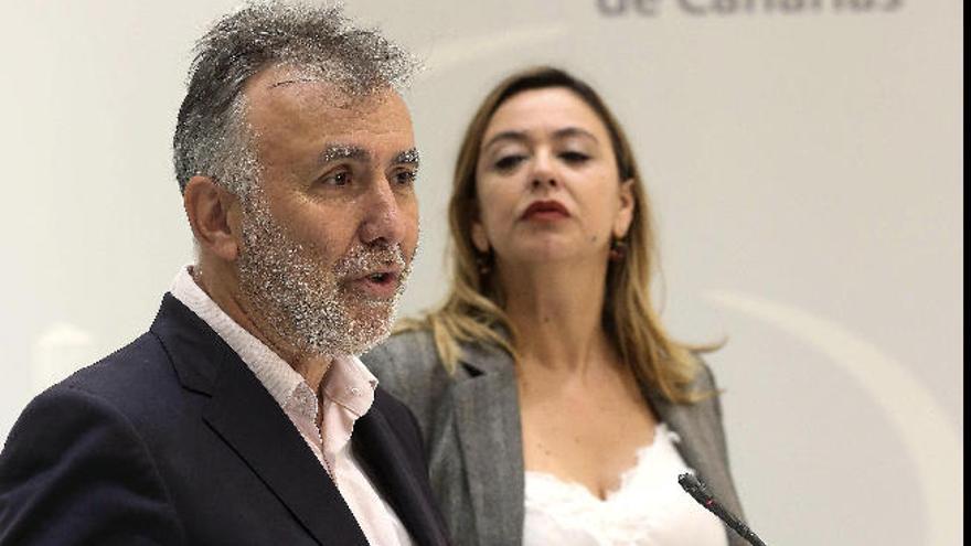 Ángel Víctor Torres y Dolores Corujo en el Parlamento.