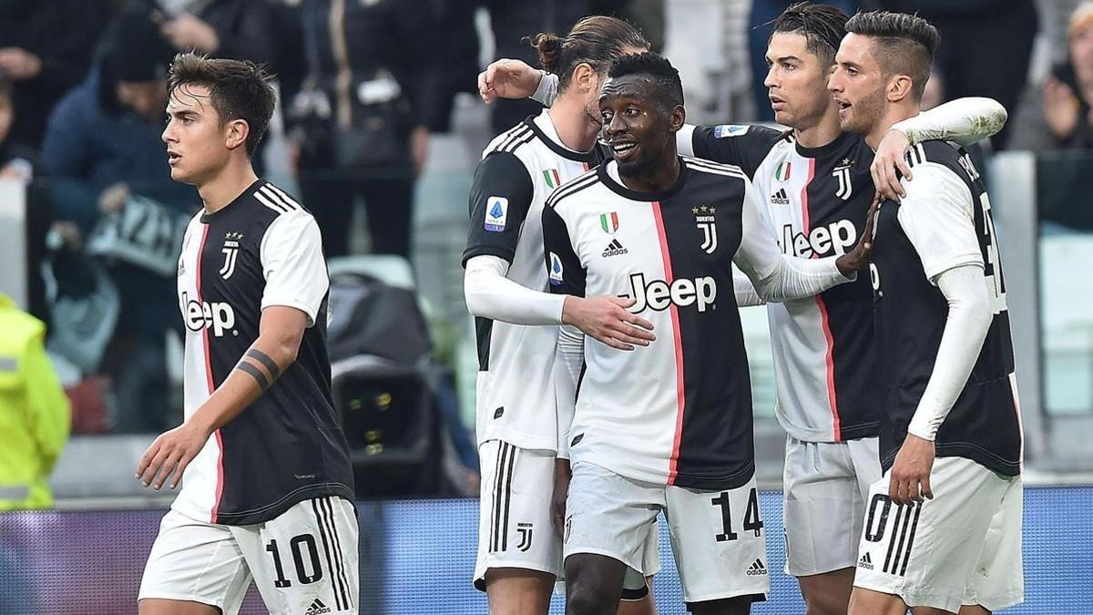 Los jugadores de la Juventus celebran un gol marcado al Udinese en diciembre.