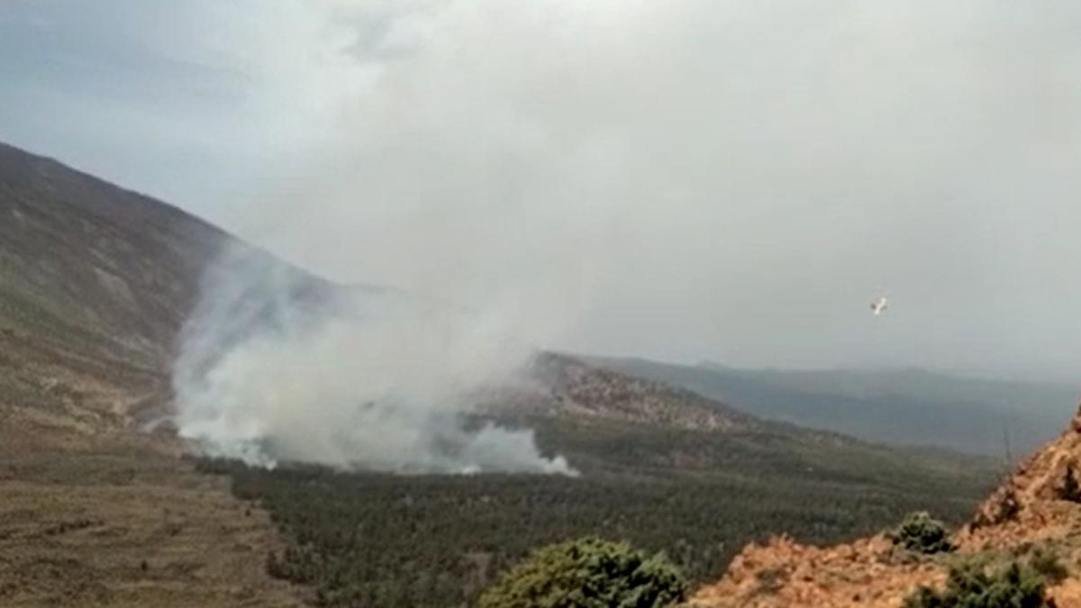 Descarga de los medios aéreo en el Parque Nacional del Teide