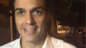 Pedro Sánchez es dirigeix als seus seguidors després del debat a quatre.