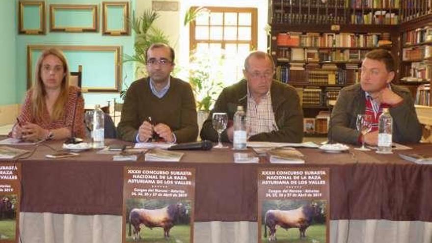 Por la izquierda, la concejala Esther Fernández, José Víctor Rodríguez, José Manuel González y José Manuel Gómez, miembro de Aseava, ayer, en la presentación del concurso nacional.