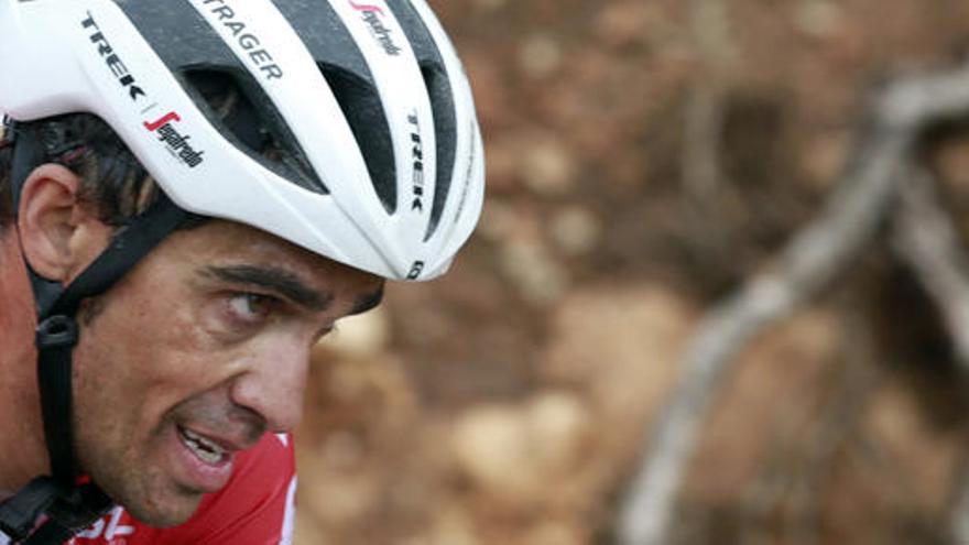 Contador en la última de la Vuelta.