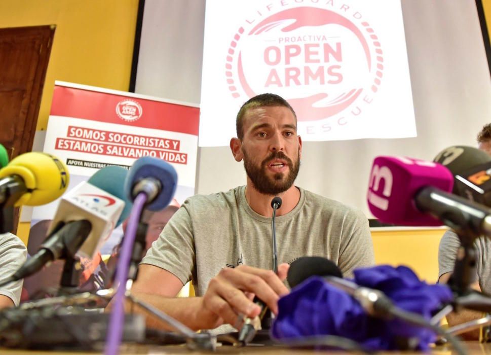 Rueda de prensa de Óscar Camps y Marc Gasol tras la llegada del 'Open Arms' a Palma