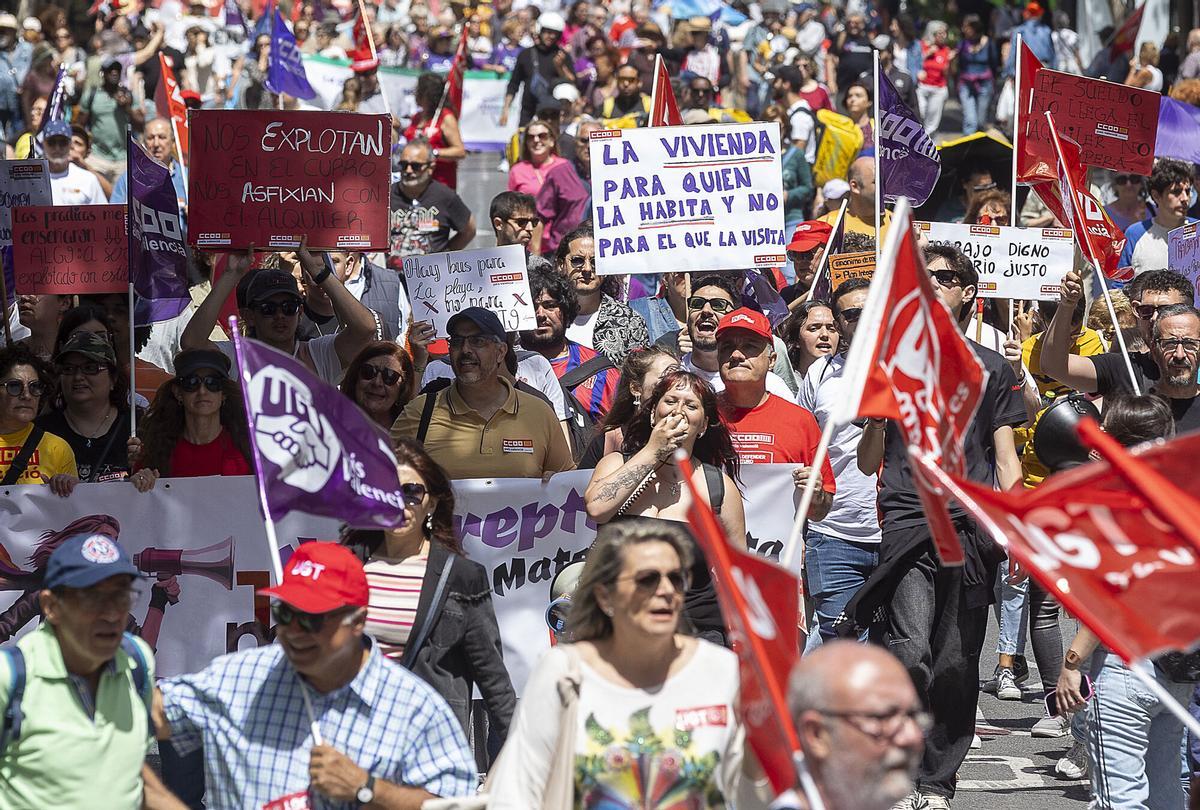 Manifestación del 1 de mayo en Alicante (Comunidad Valenciana).