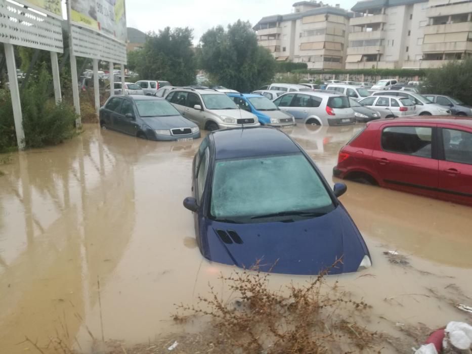 Caos y calles inundadas en Ibiza por la lluvia (27 agosto 2019)