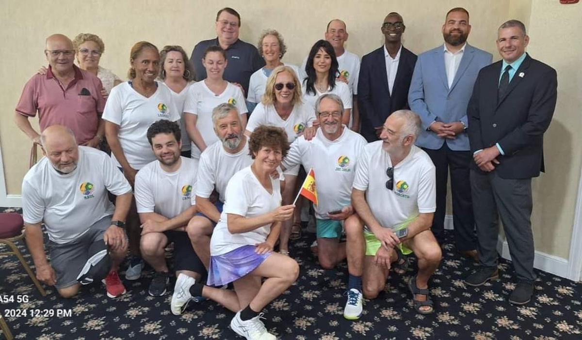 La delegación gallega con autoridades de Miami