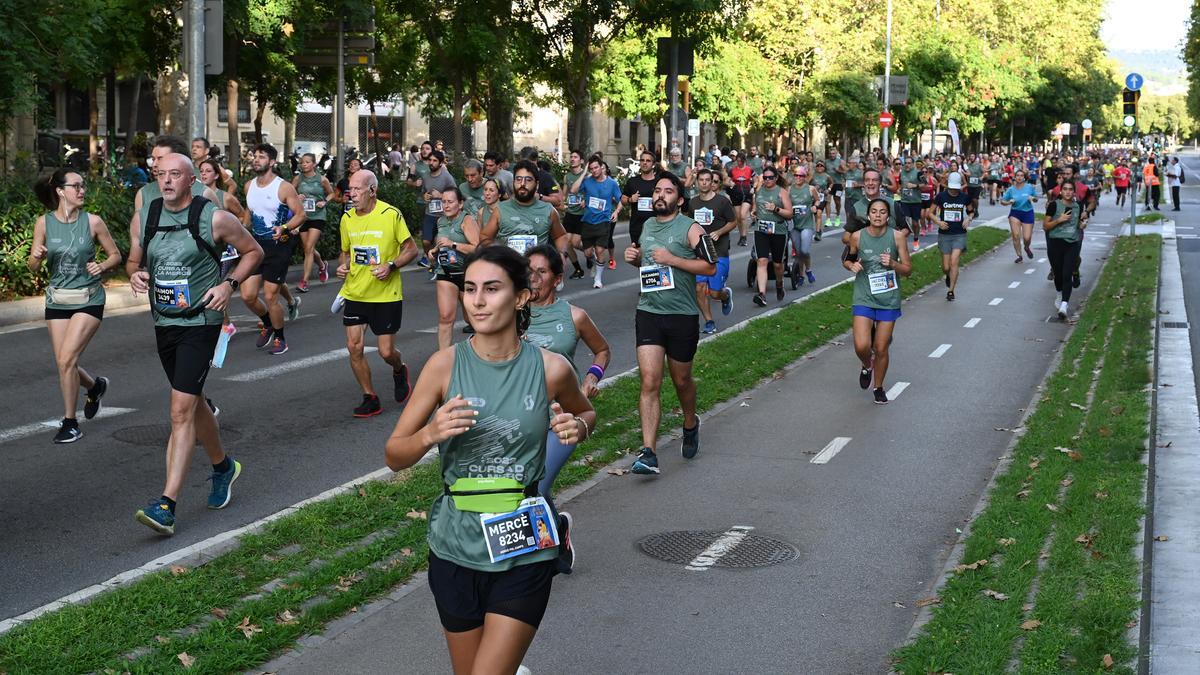 La Cursa de la Mercè a su paso por el paseo de Sant Joan.