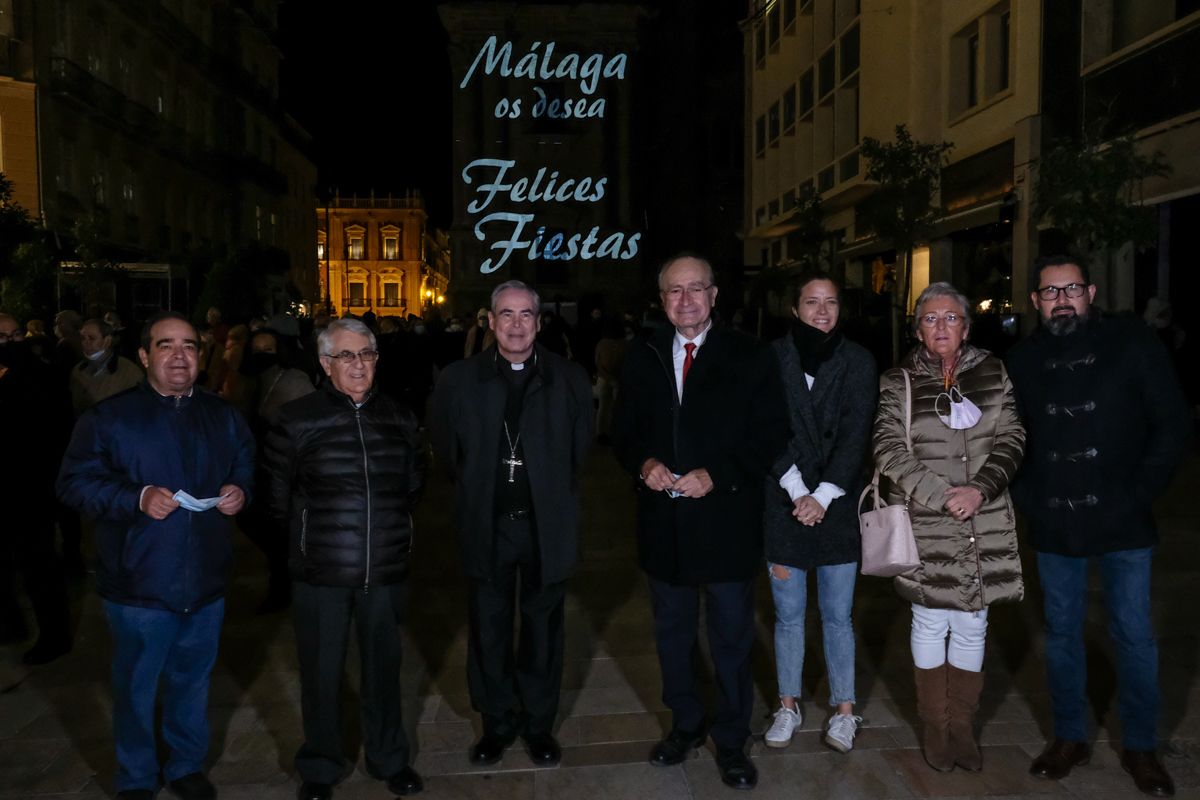 Vídeo mapping en la Catedral de Málaga | Luces de Navidad