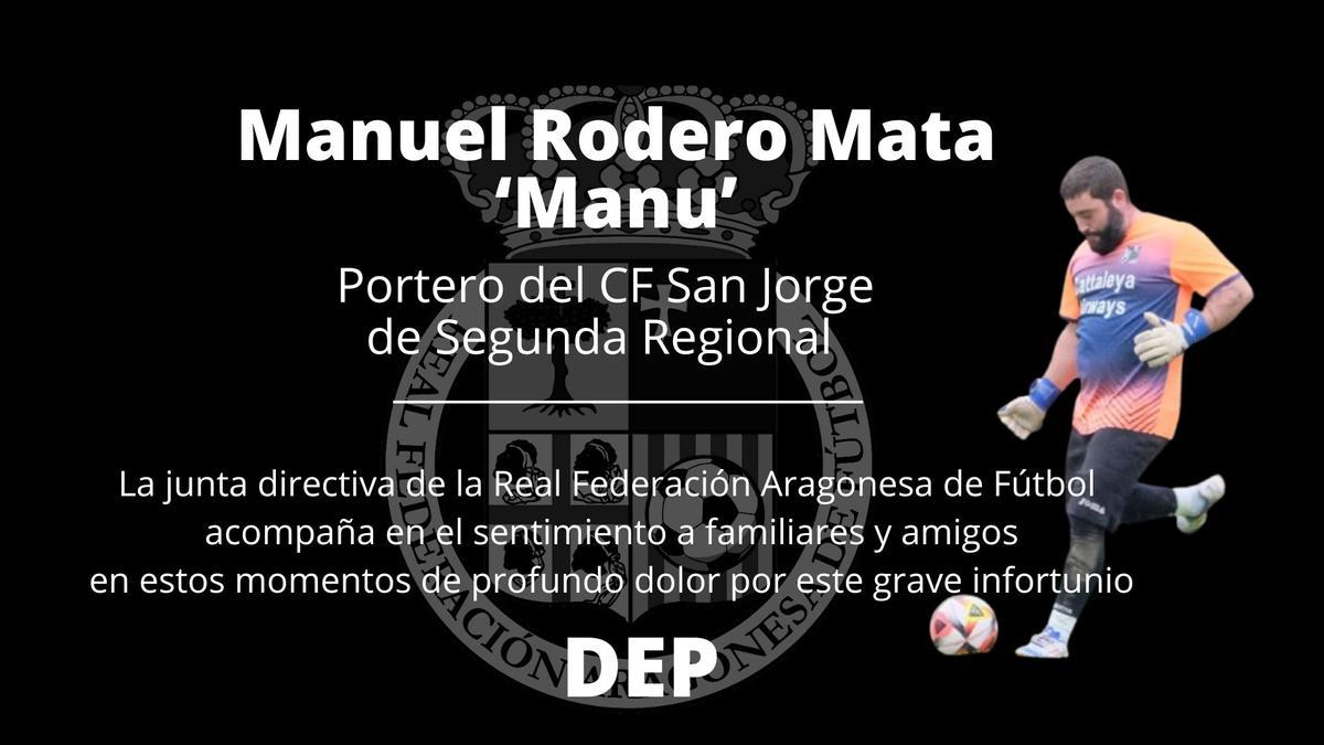 Cartel del anuncio de la muerte de 'Manu' que ha publicado la Federación