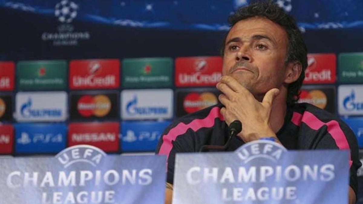 Luis Enrique Martínez, durante una rueda de prensa de la Champions League