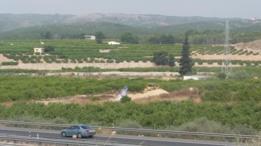 Zona acordonada por la rotura de la tubería