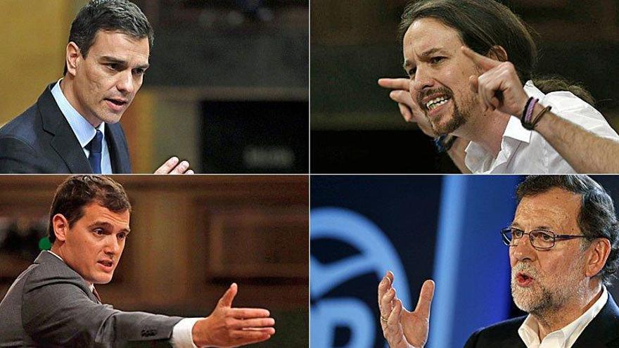 Mariano Rajoy, Pedro Sánchez, Albert Rivera y Pablo Iglesias debatirán el 13-J