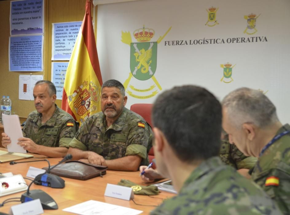 Videoconferencia en el Palacio de Capitanía con militares desplazados a Líbano, Irak, Mali y Turquía