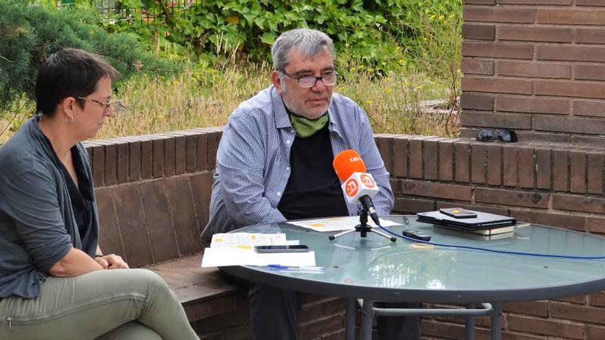 Helena Cerdan i Miquel Riera en la roda de premsa d&#039;ahir |