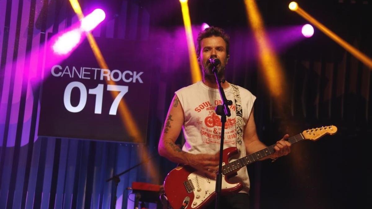 Pau Donés, durante la actuación de Jarabe de Palo en el Canet Rock.