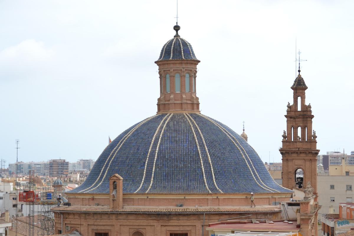 Cúpula de las Escuelas Pías de València tras la restauración.