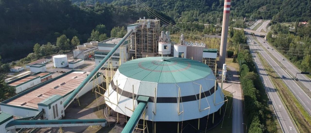 La central térmica de Hunosa en La Peresa, en Mieres (Asturias).