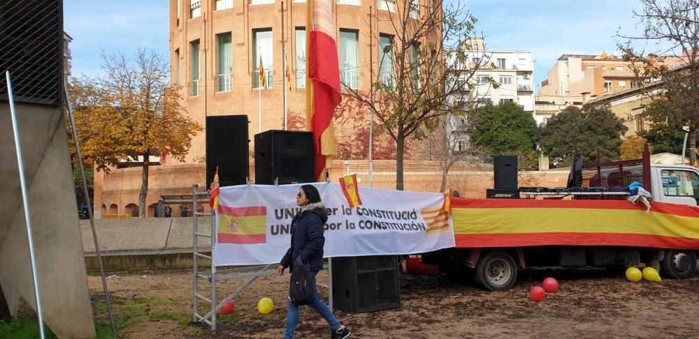 Manifestació a favor de la Constitució a Girona.